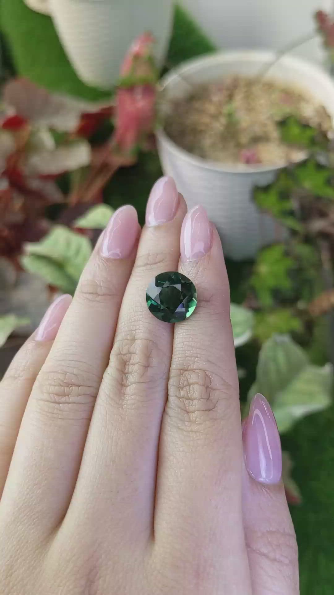 5.74 Ct. Bluish Green Prasiolite from Brazil Size Video