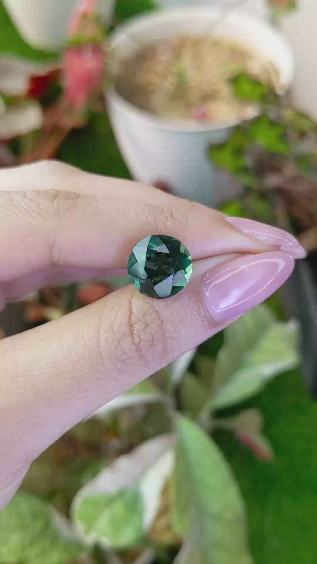 5.74 Ct. Bluish Green Prasiolite from Brazil Size Video