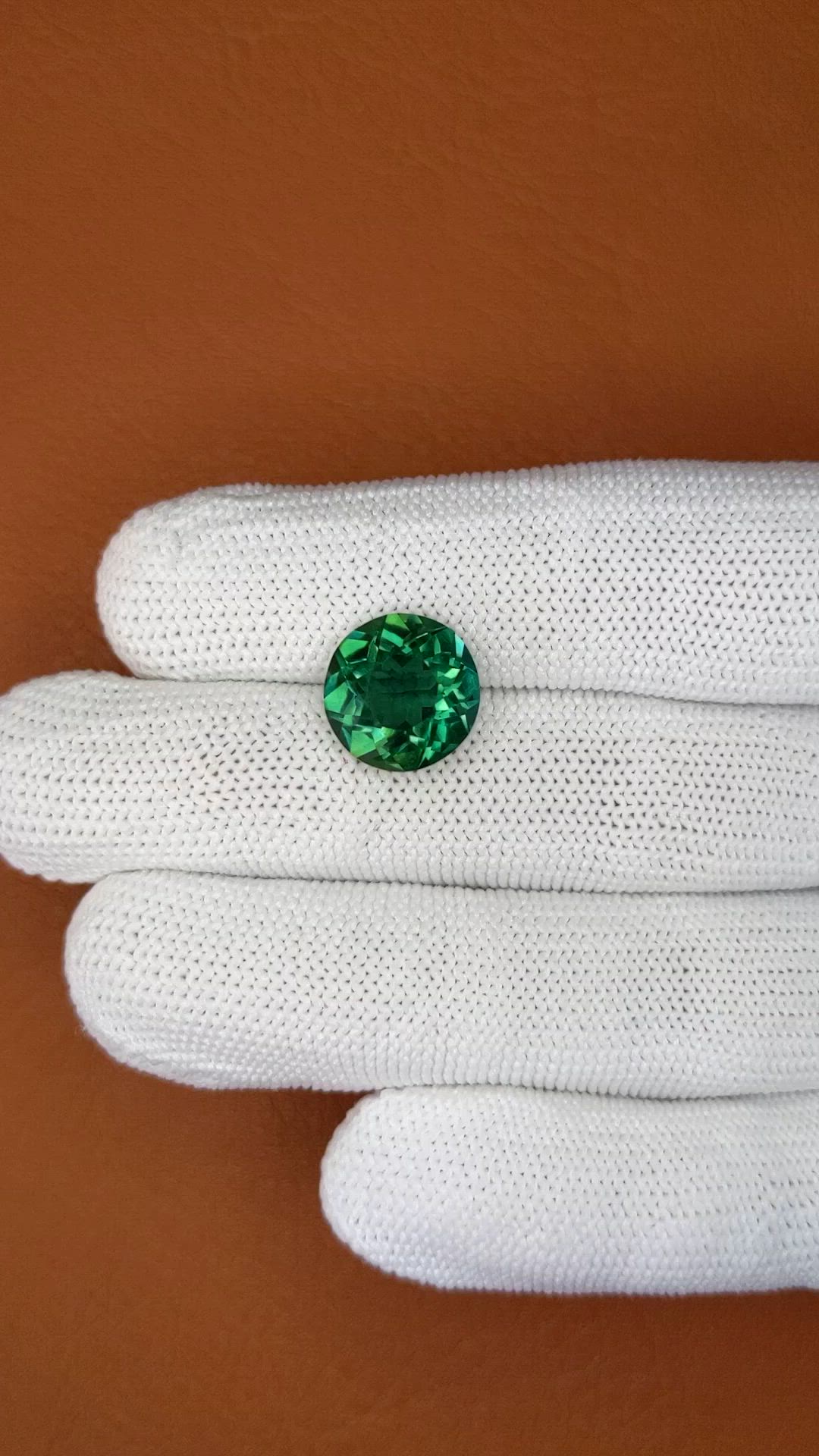 5.74 Ct. Bluish Green Prasiolite from Brazil Size Video