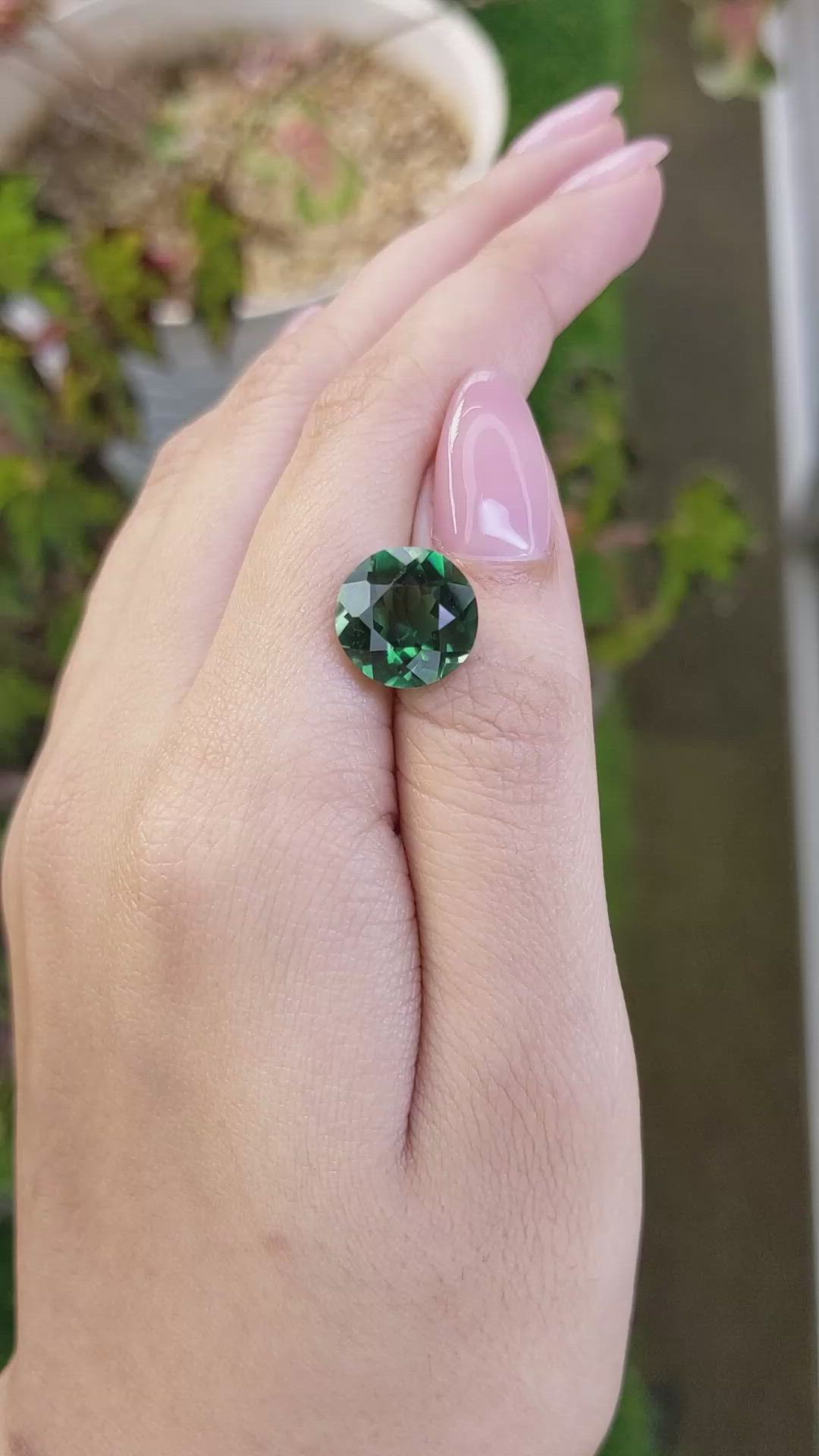 5.74 Ct. Bluish Green Prasiolite from Brazil Size Video