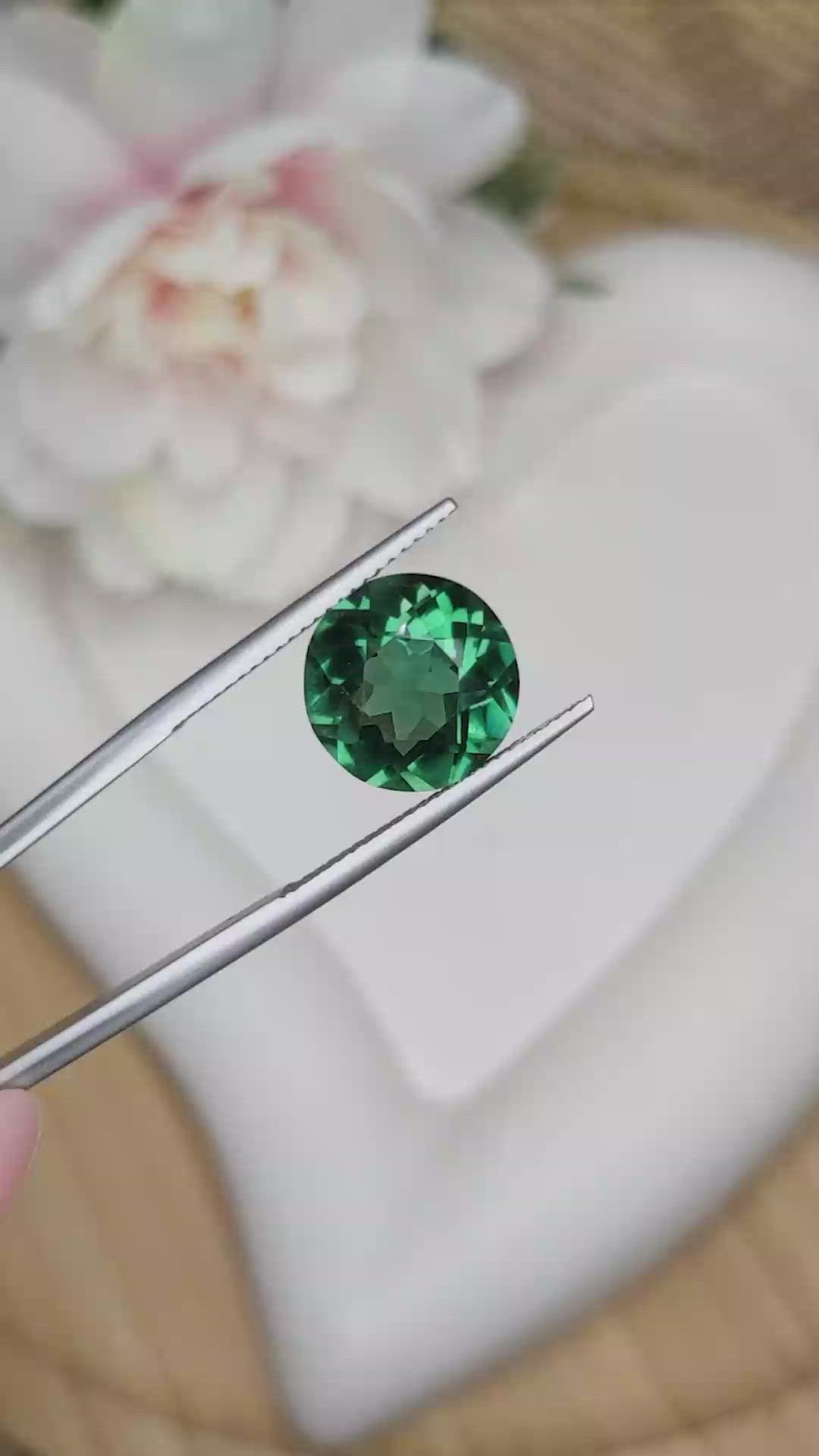 5.74 Ct. Bluish Green Prasiolite from Brazil Size Video