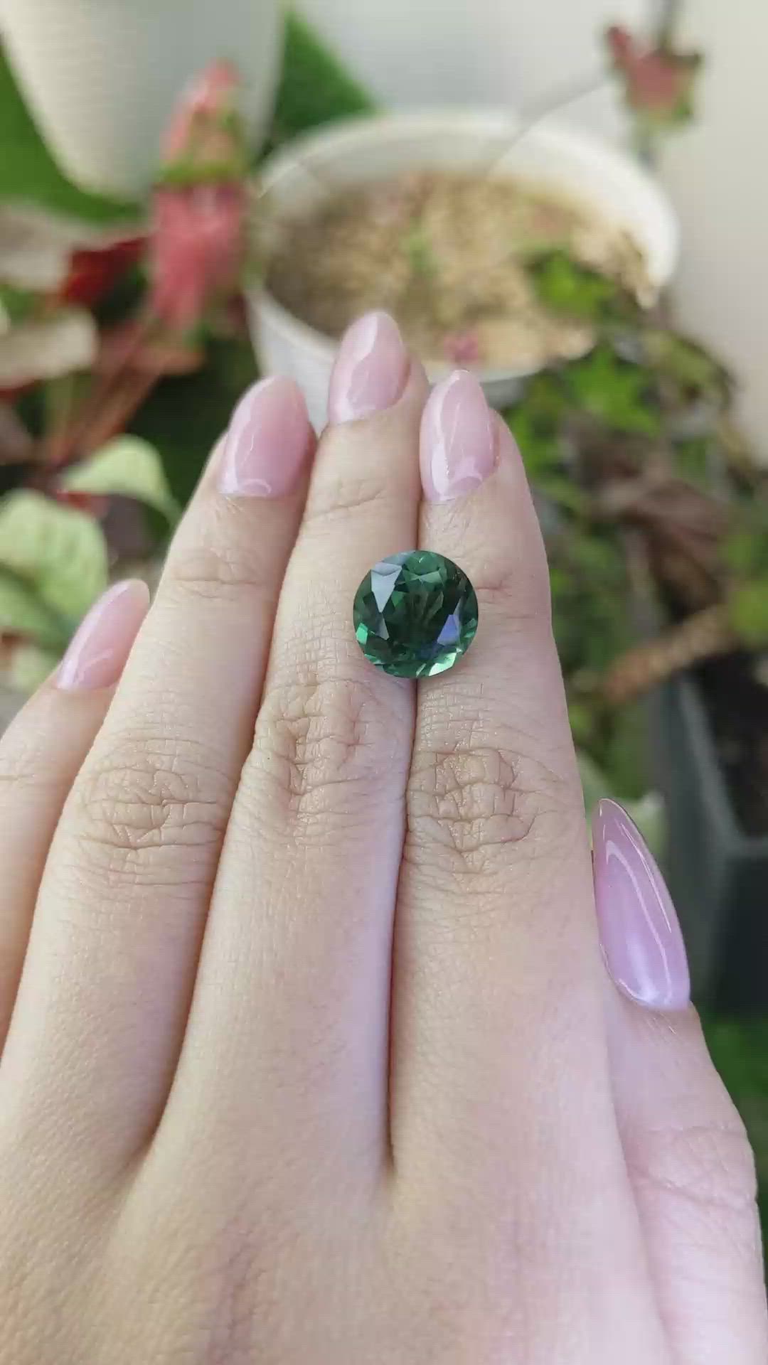 5.93 Ct. Bluish Green Prasiolite from Brazil Size Video