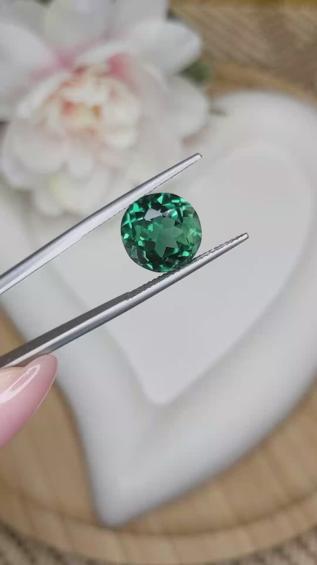 5.93 Ct. Bluish Green Prasiolite from Brazil Size Video