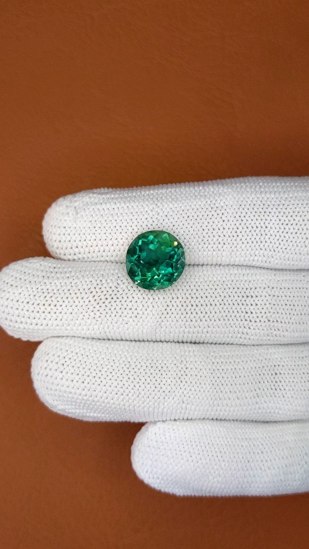5.93 Ct. Bluish Green Prasiolite from Brazil Size Video