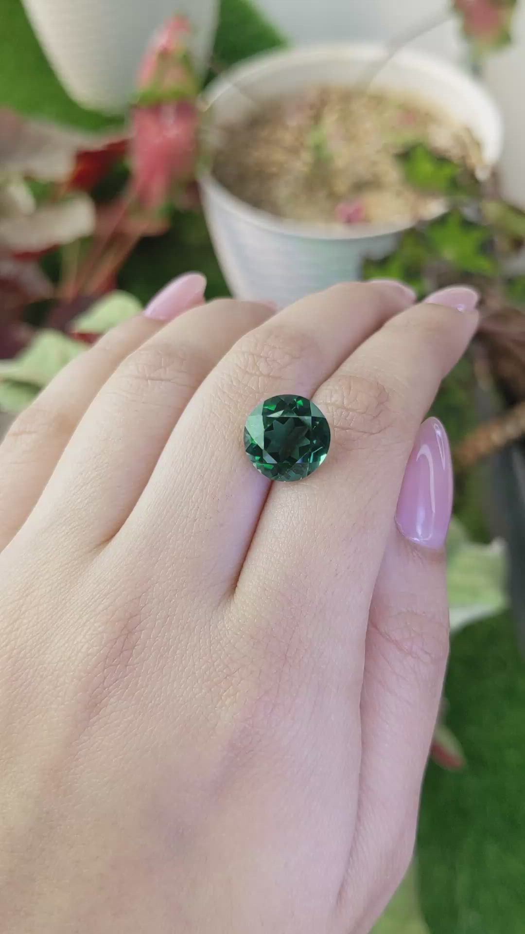 6.36 Ct. Bluish Green Prasiolite from Brazil Size Video