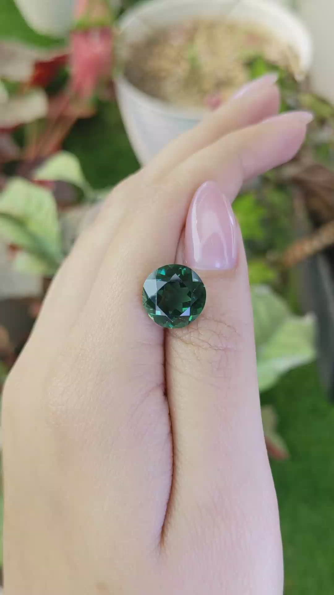 6.36 Ct. Bluish Green Prasiolite from Brazil Size Video