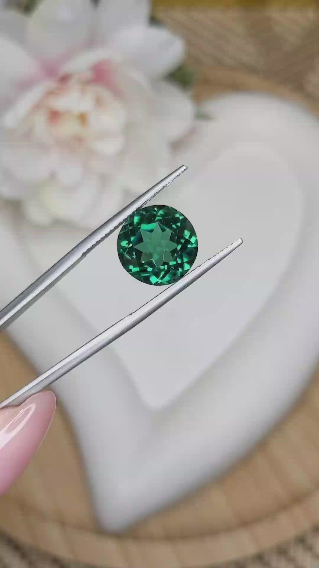 6.36 Ct. Bluish Green Prasiolite from Brazil Size Video