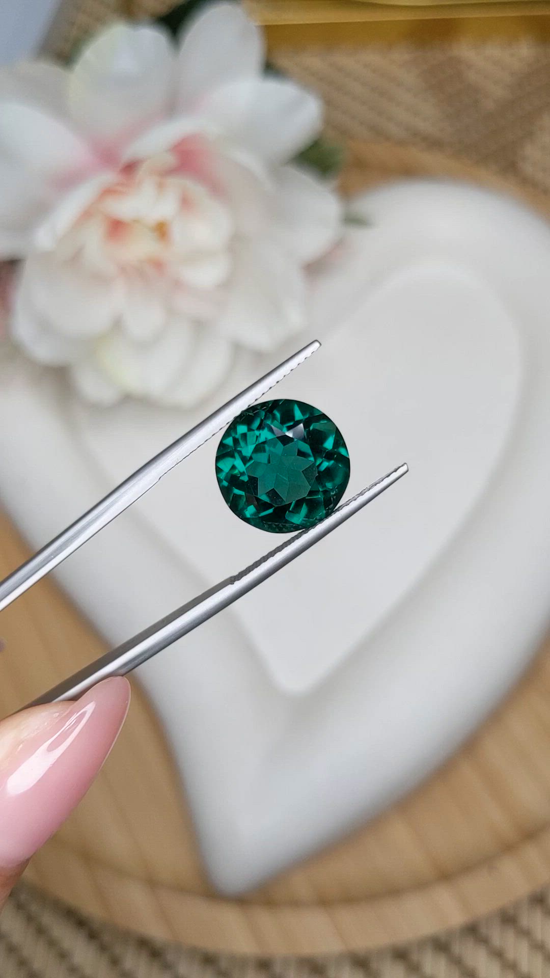 7.44 Ct. Bluish Green Prasiolite from Brazil Size Video