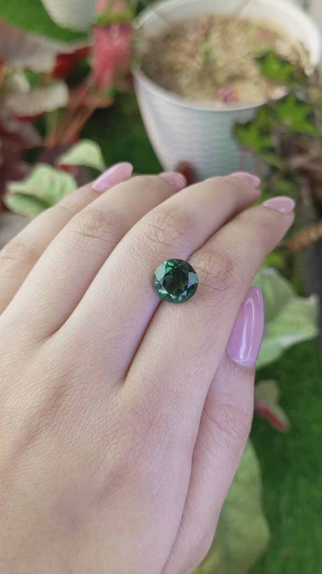 3.84 Ct. Bluish Green Prasiolite from Brazil Size Video