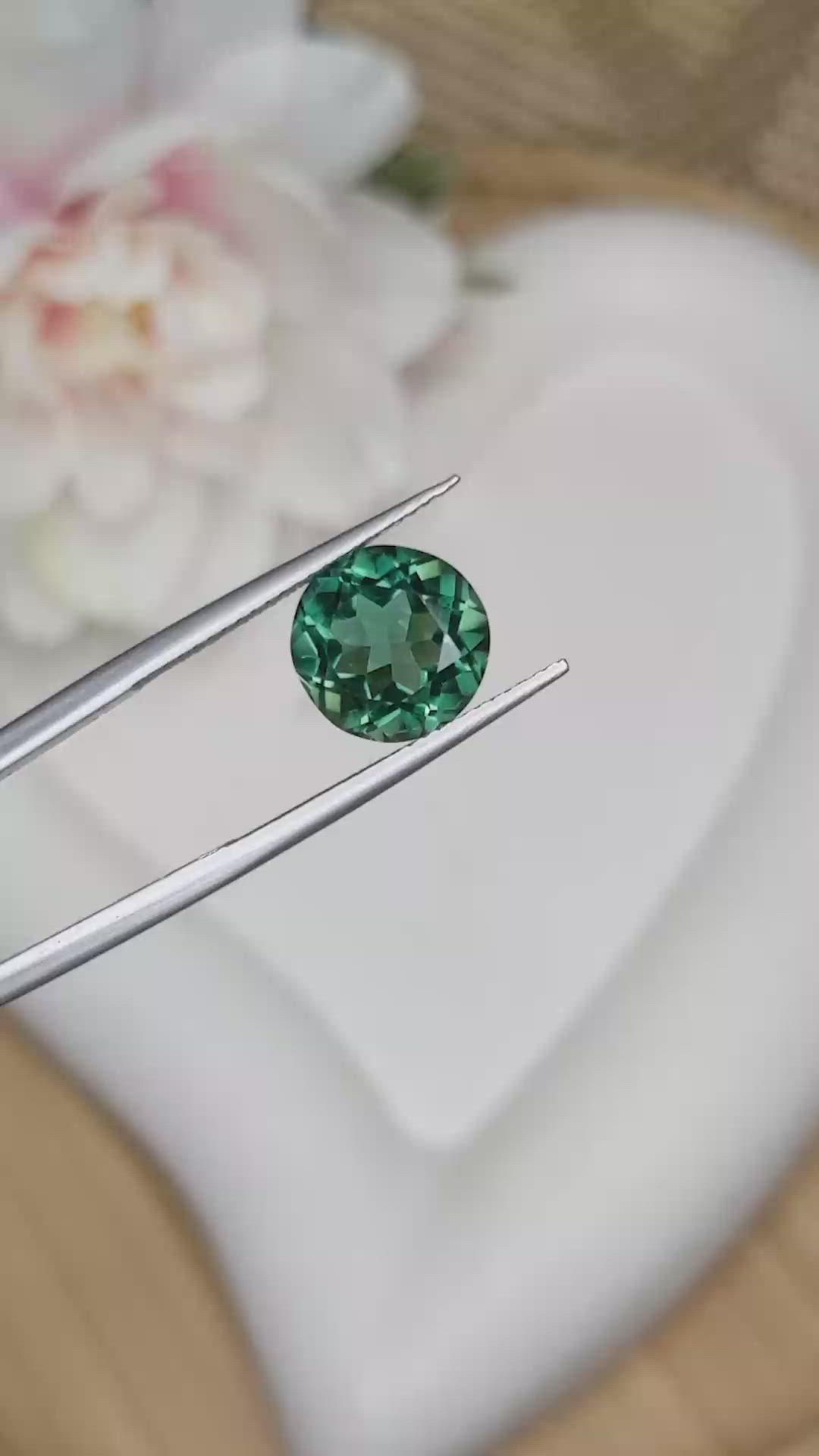 3.84 Ct. Bluish Green Prasiolite from Brazil Size Video