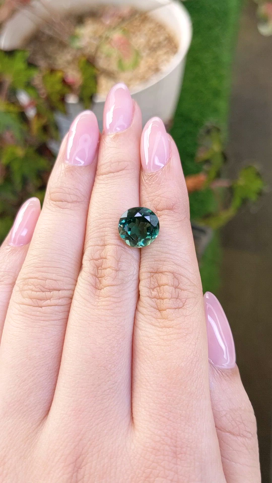 3.84 Ct. Bluish Green Prasiolite from Brazil Size Video