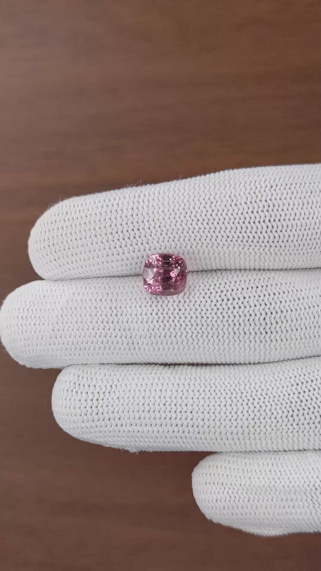 4.09 Ct. Purplish Pink Garnet from Ceylon (Sri Lanka) Size Video