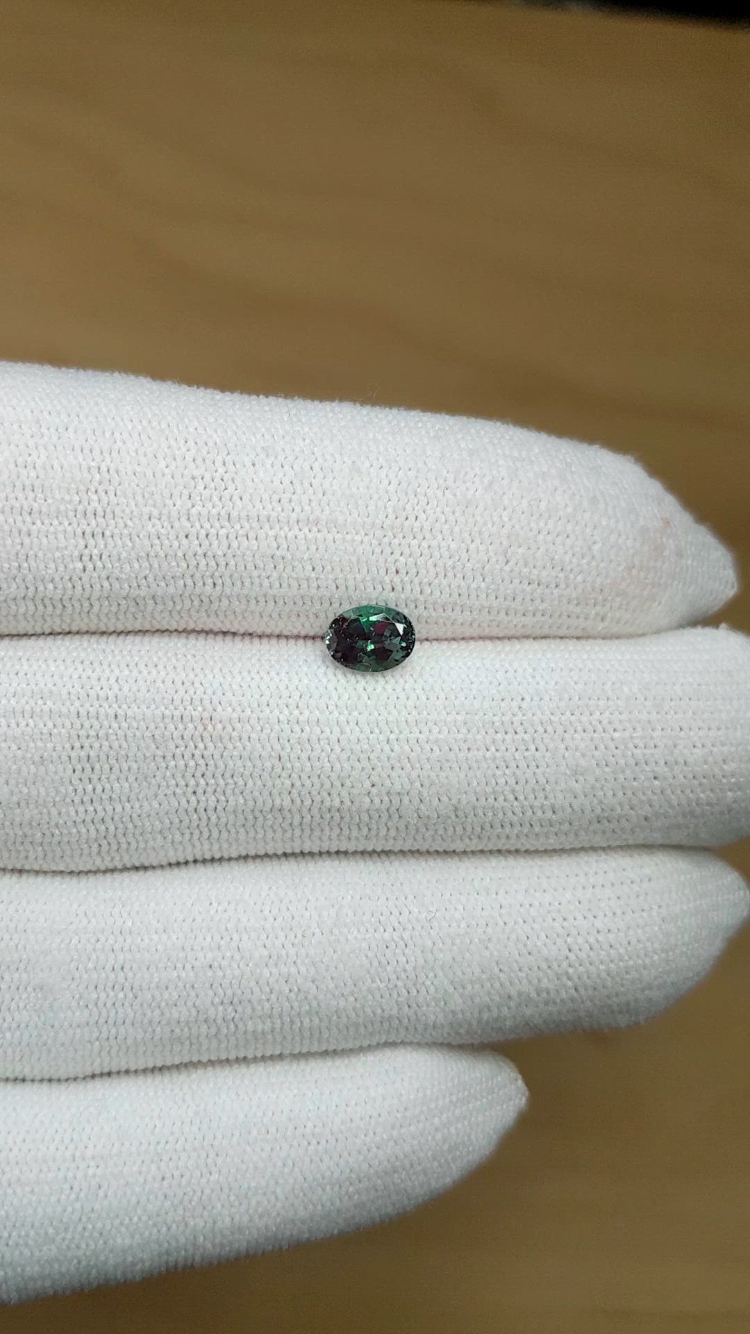 0.88 Ct. Alexandrite from Brazil Size Video