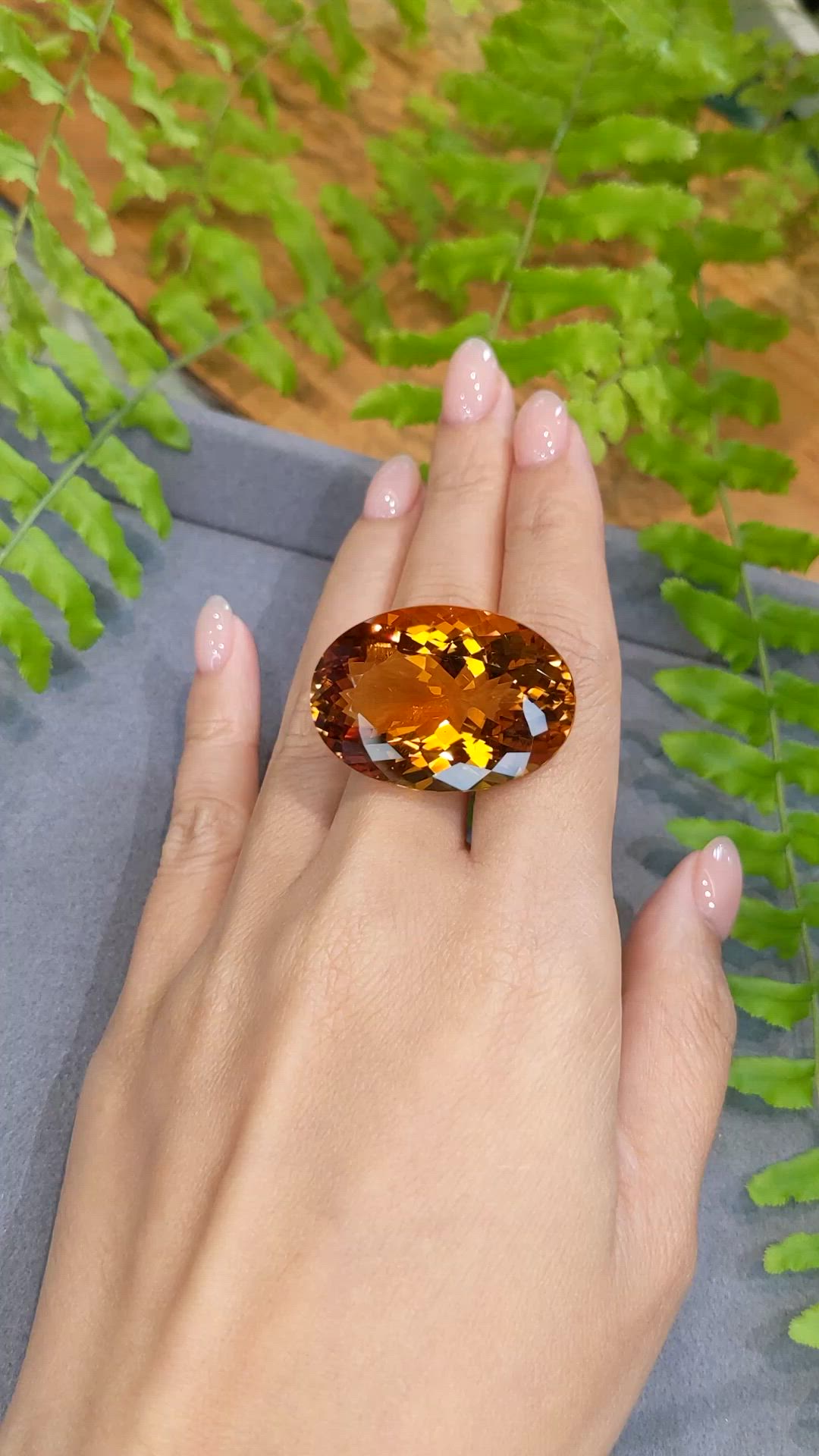 60.46 Ct. Orange Citrine from Brazil Size Video