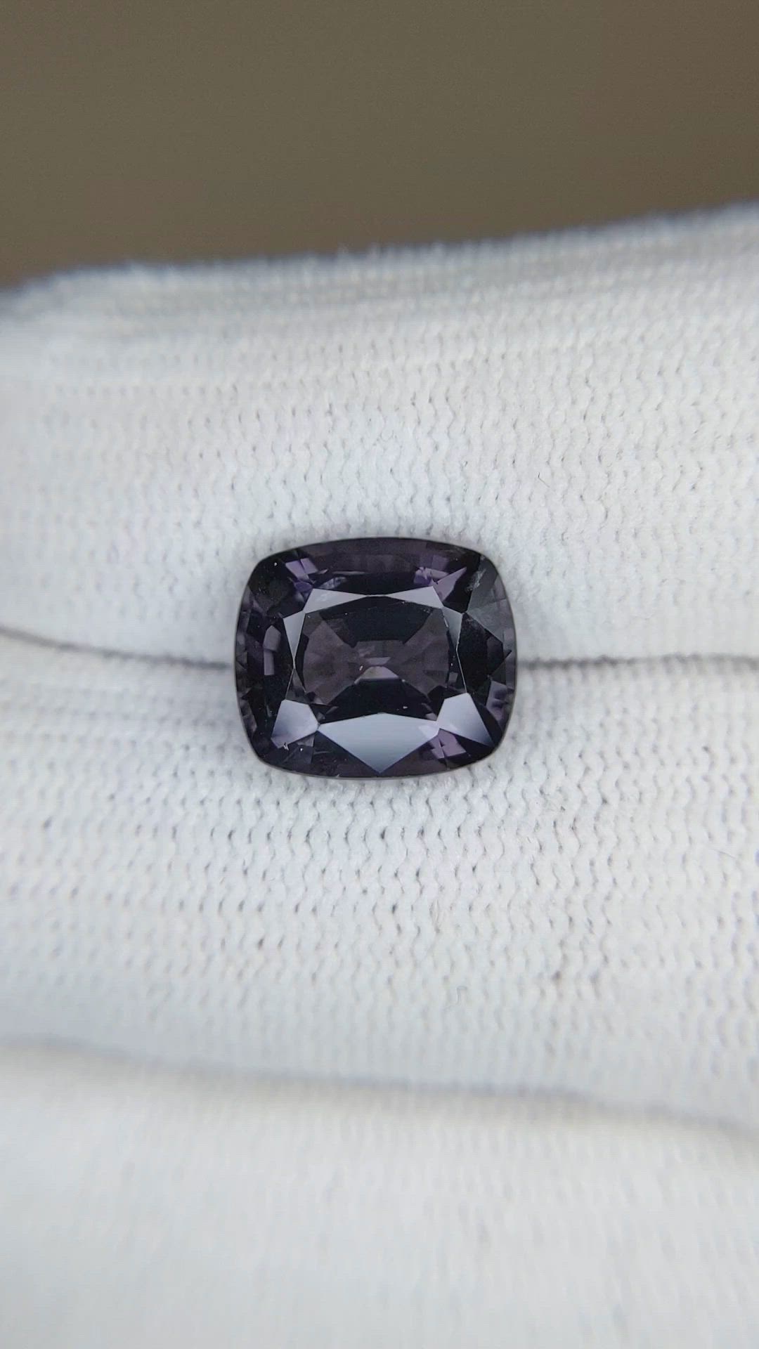 5.37 Ct. Greyish Violet Spinel from Burma (Myanmar) Size Video