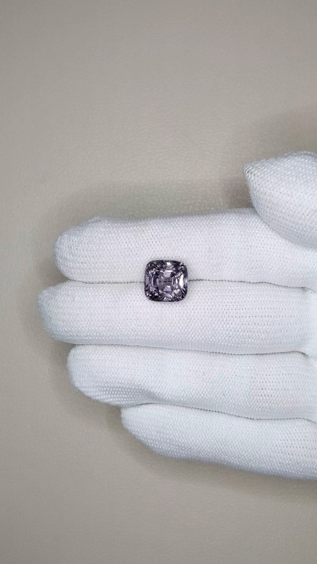 5.46 Ct. Purplish Grey Spinel from Burma (Myanmar) Size Video