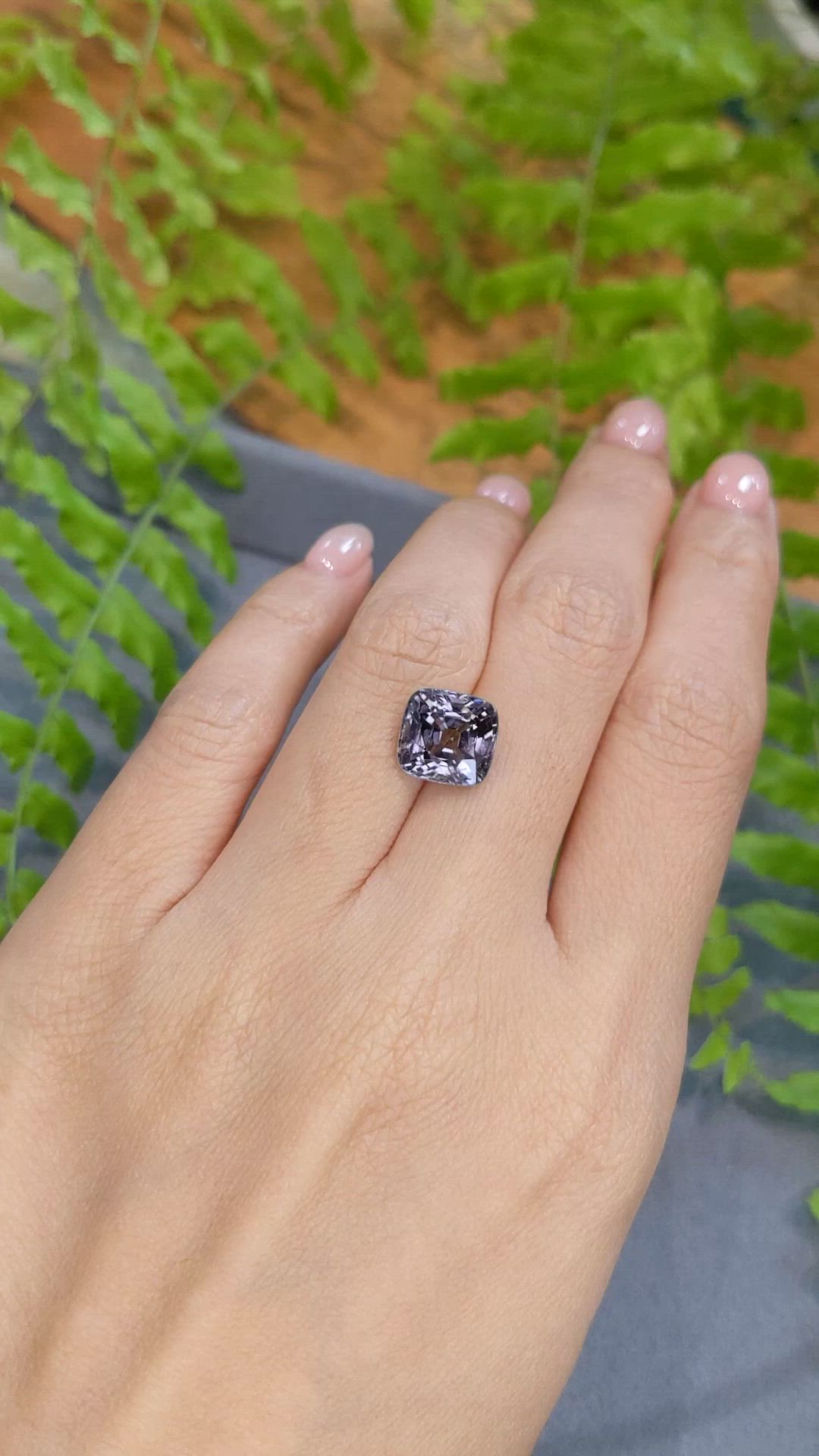 5.46 Ct. Purplish Grey Spinel from Burma (Myanmar) Size Video