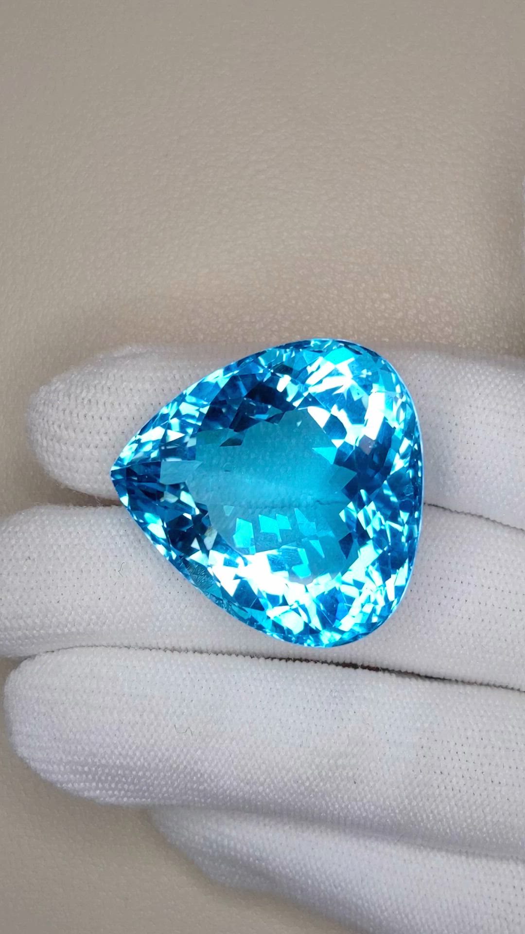 115.83 Ct. Swiss Blue Topaz from Brazil Size Video