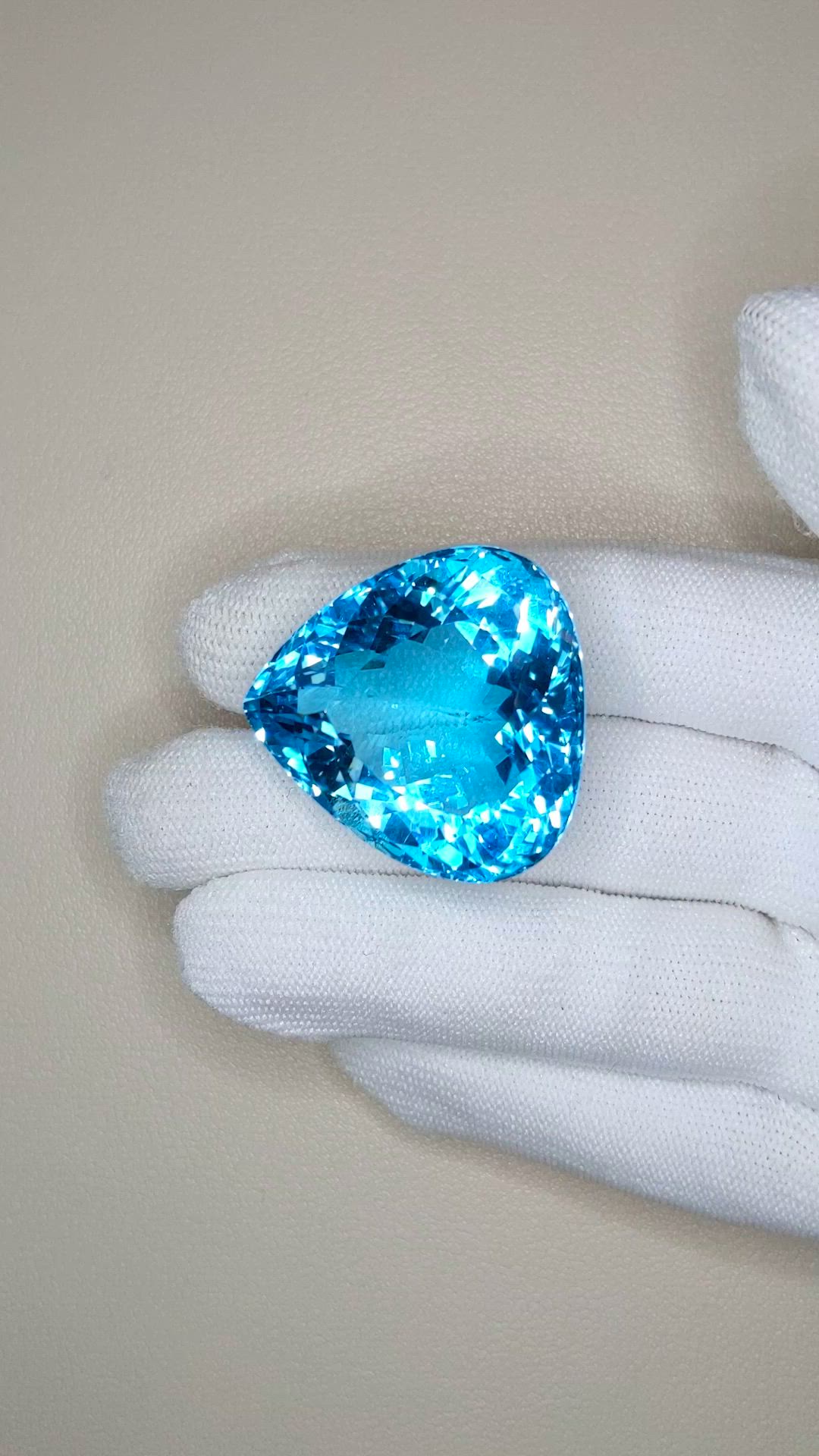 115.83 Ct. Swiss Blue Topaz from Brazil Size Video