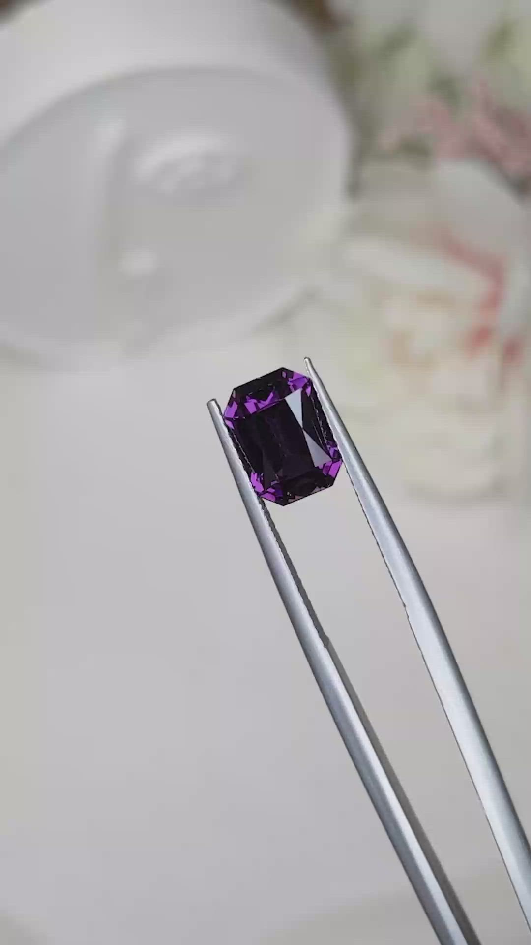 3.44 Ct. Pinkish Purple Garnet from Ceylon (Sri Lanka) Size Video
