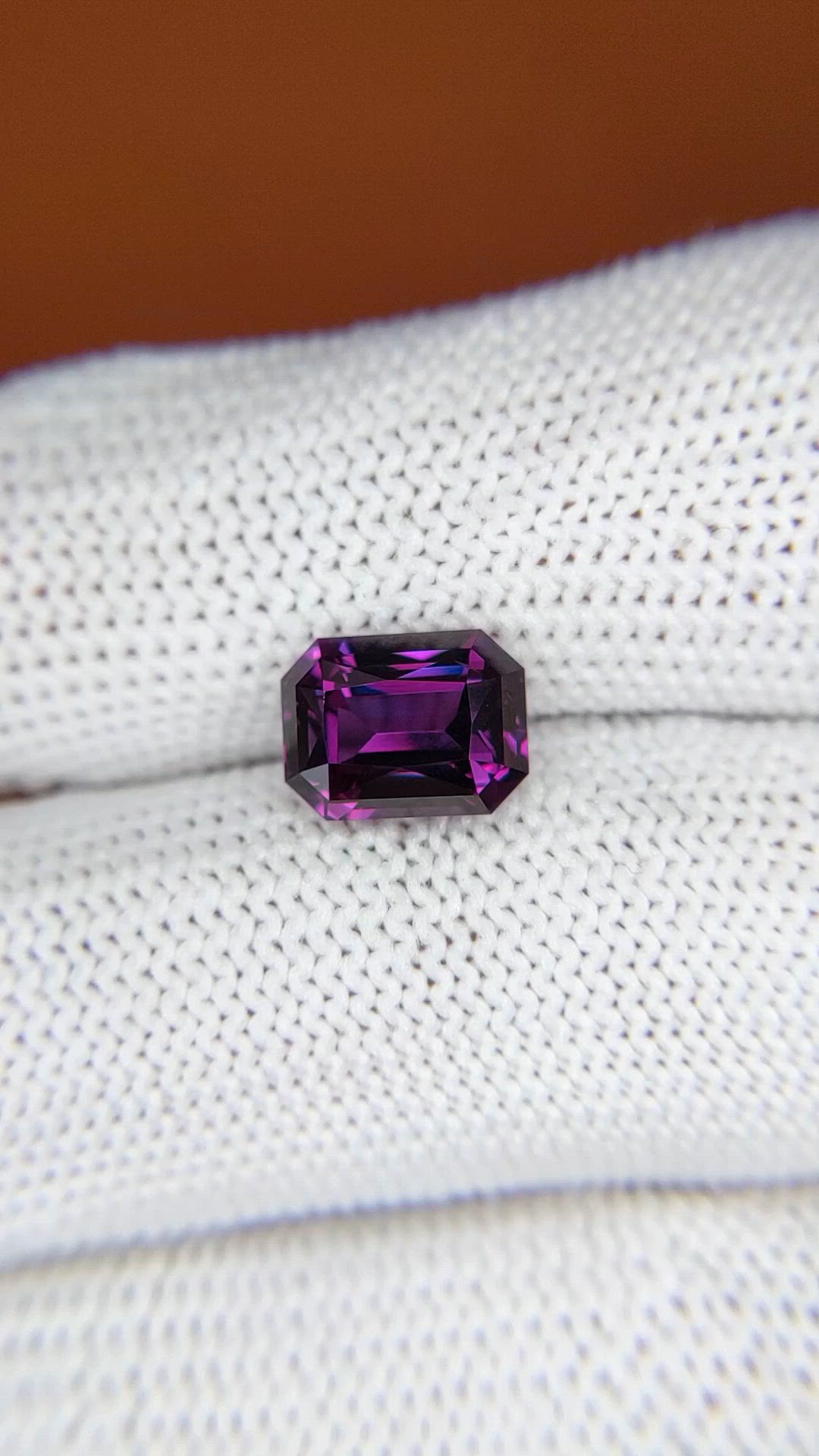 3.44 Ct. Pinkish Purple Garnet from Ceylon (Sri Lanka) Size Video