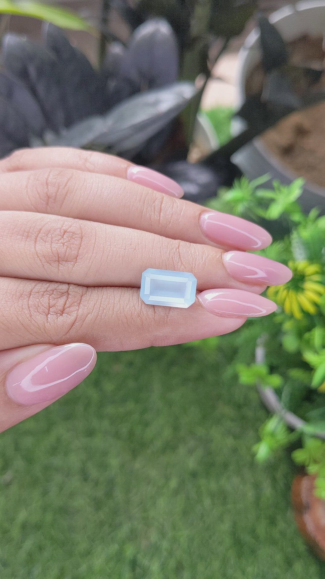 3.84 Ct. Blue Aquamarine from Madagascar Size Video