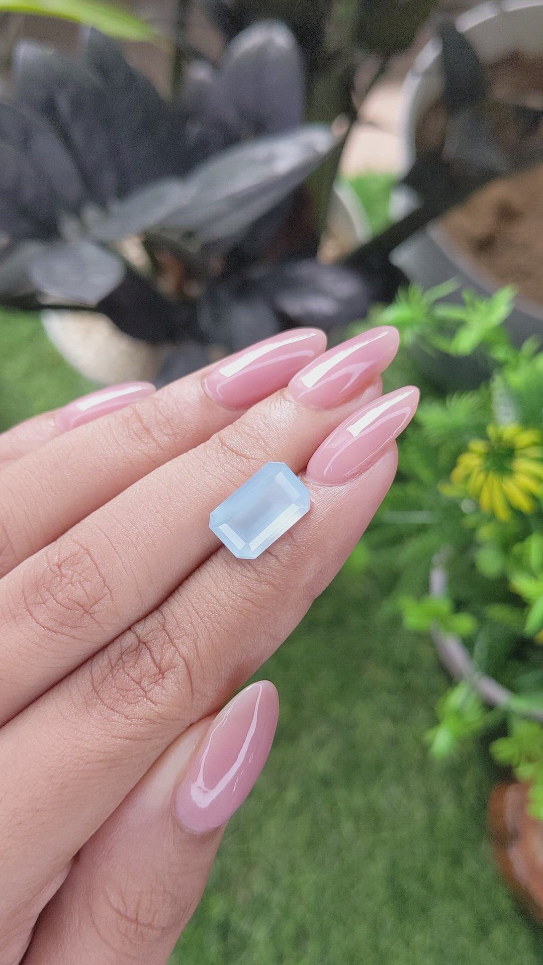 3.84 Ct. Blue Aquamarine from Madagascar Size Video