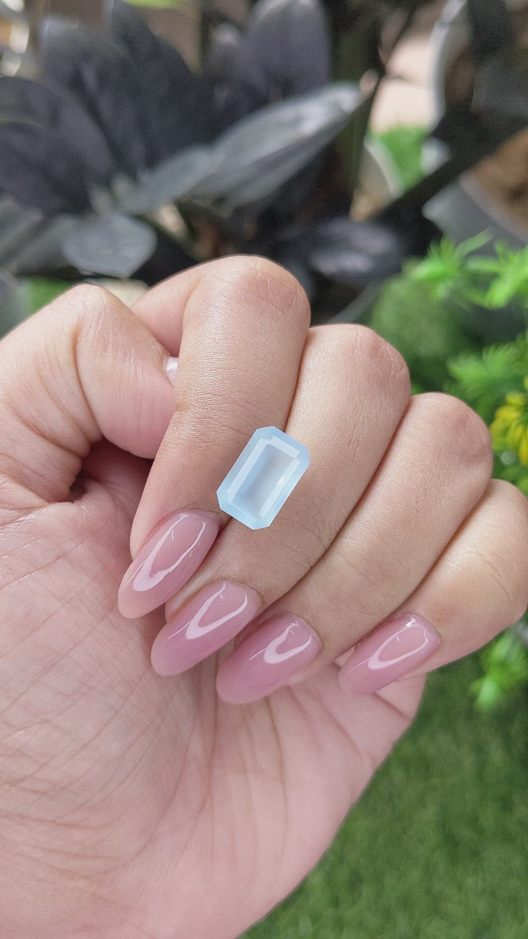 3.84 Ct. Blue Aquamarine from Madagascar Size Video