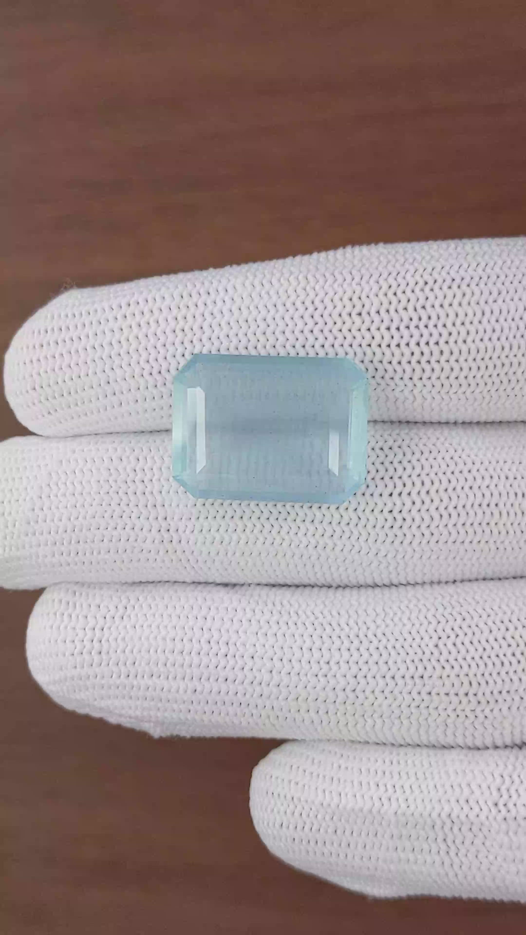 15.78 Ct. Blue Aquamarine from Madagascar Size Video