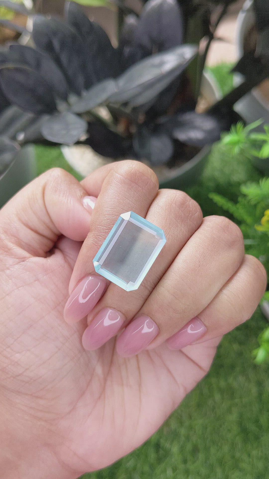 15.78 Ct. Blue Aquamarine from Madagascar Size Video