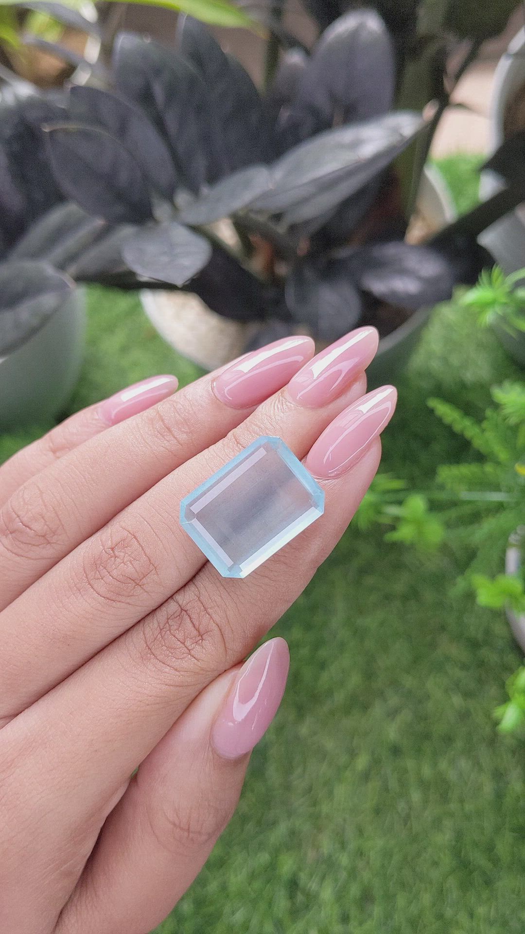 15.78 Ct. Blue Aquamarine from Madagascar Size Video