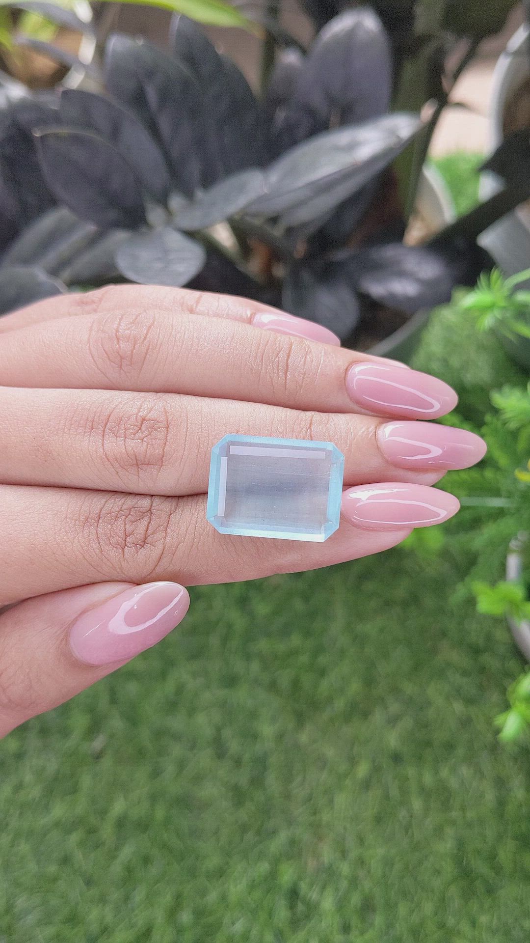 15.78 Ct. Blue Aquamarine from Madagascar Size Video