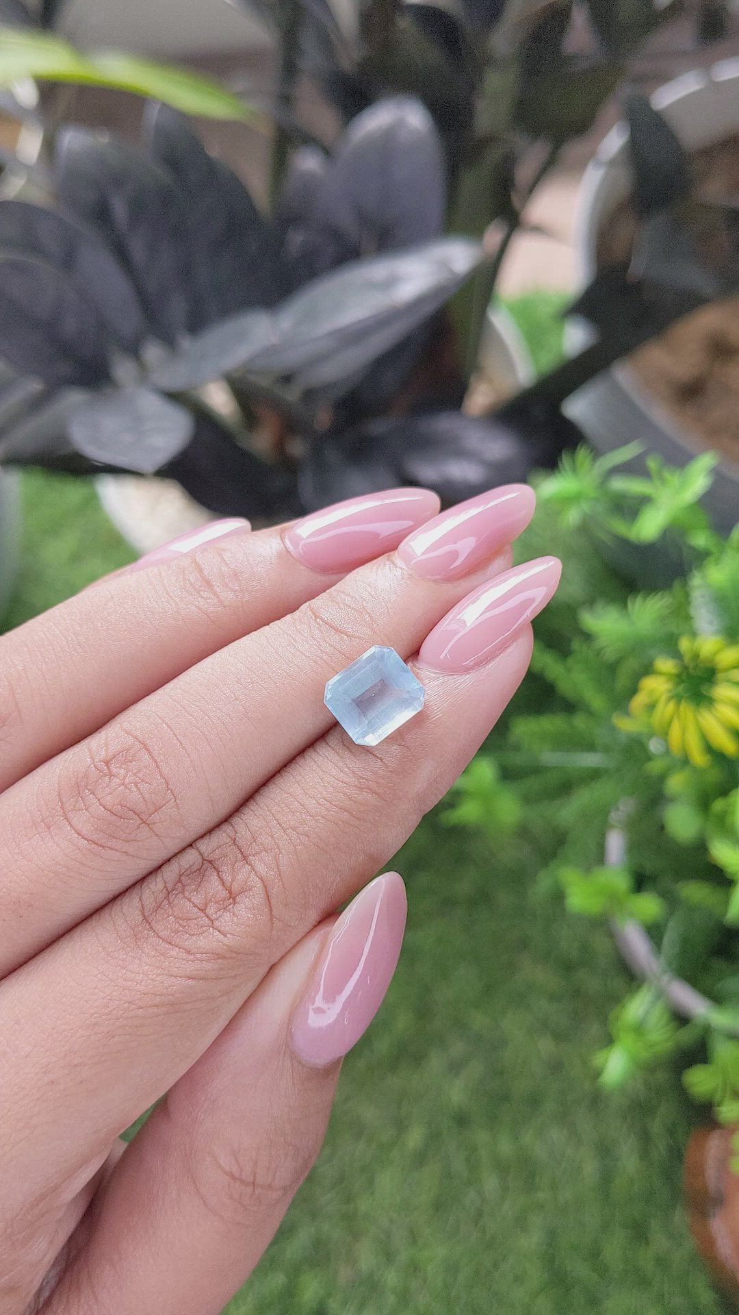2.76 Ct. Blue Aquamarine from Madagascar Size Video