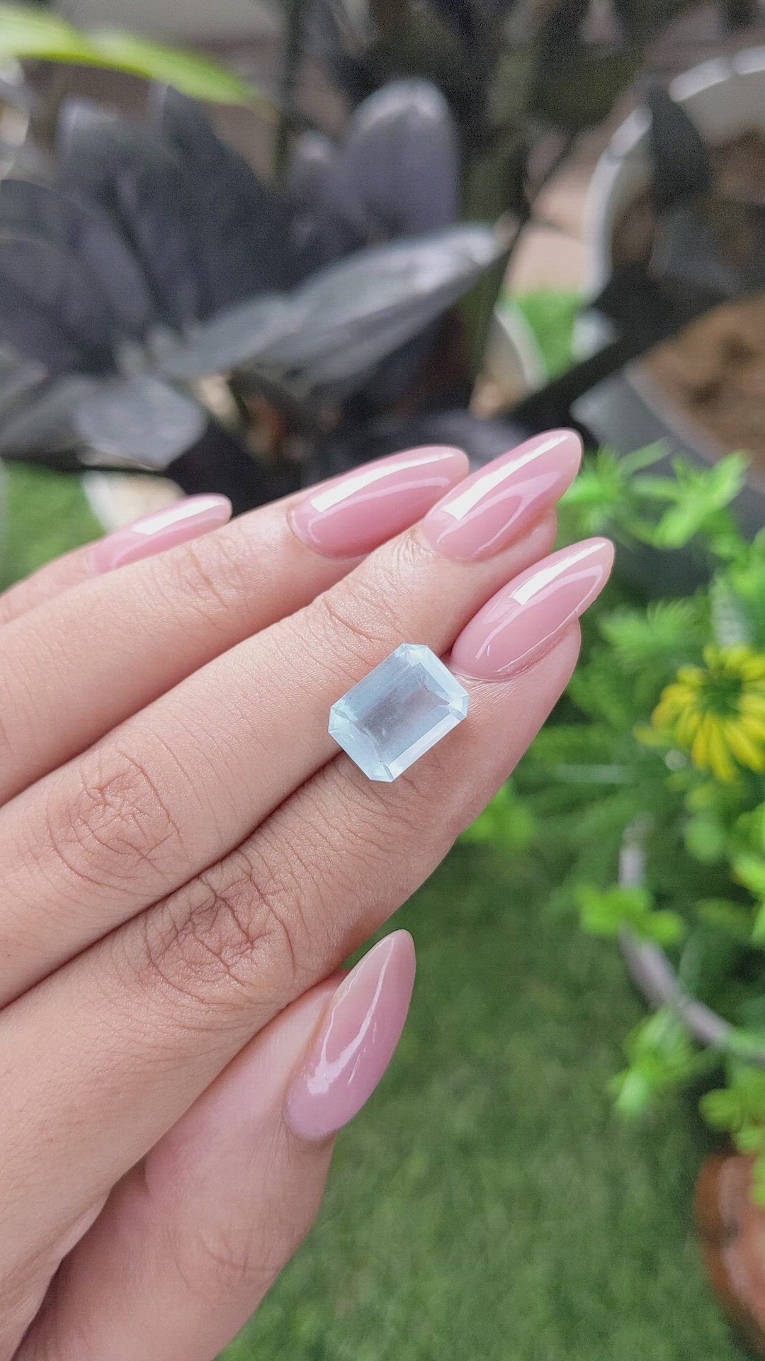 4.03 Ct. Blue Aquamarine from Madagascar Size Video