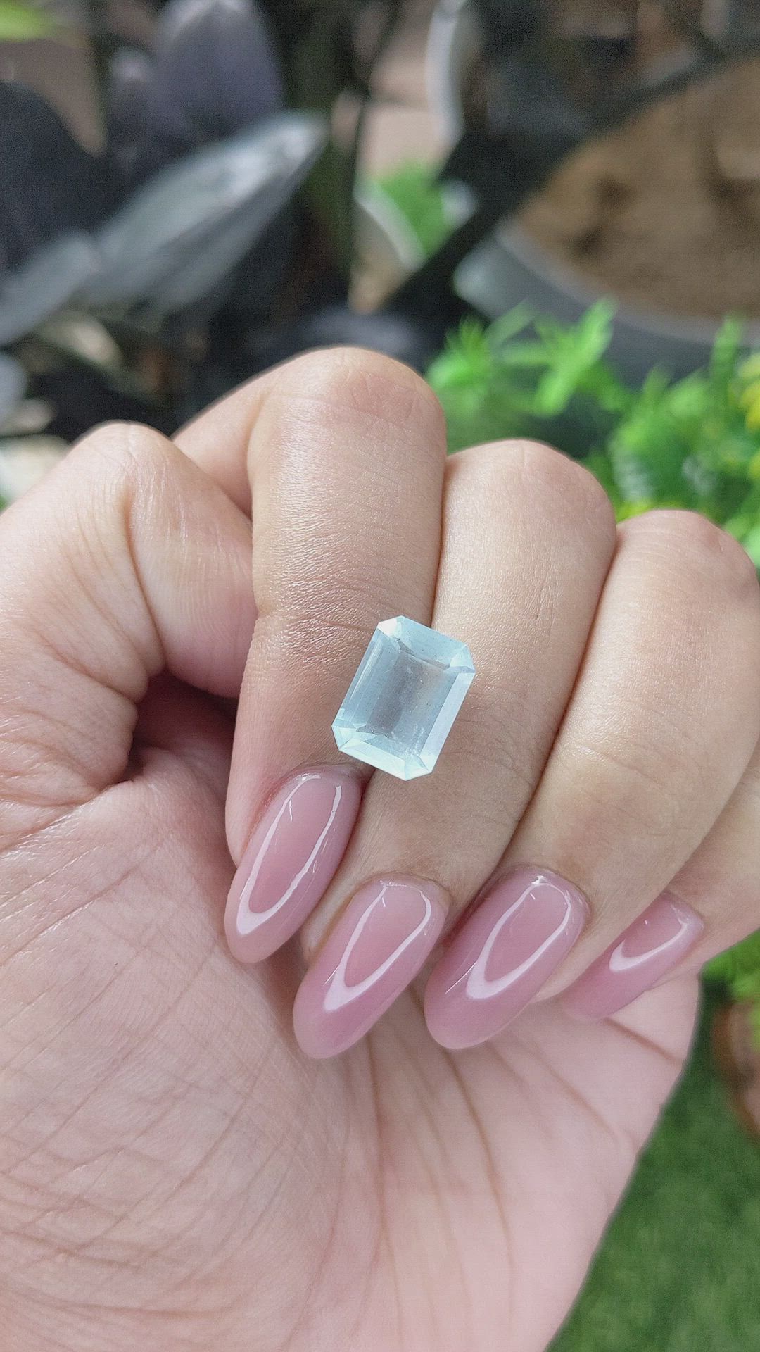 4.03 Ct. Blue Aquamarine from Madagascar Size Video