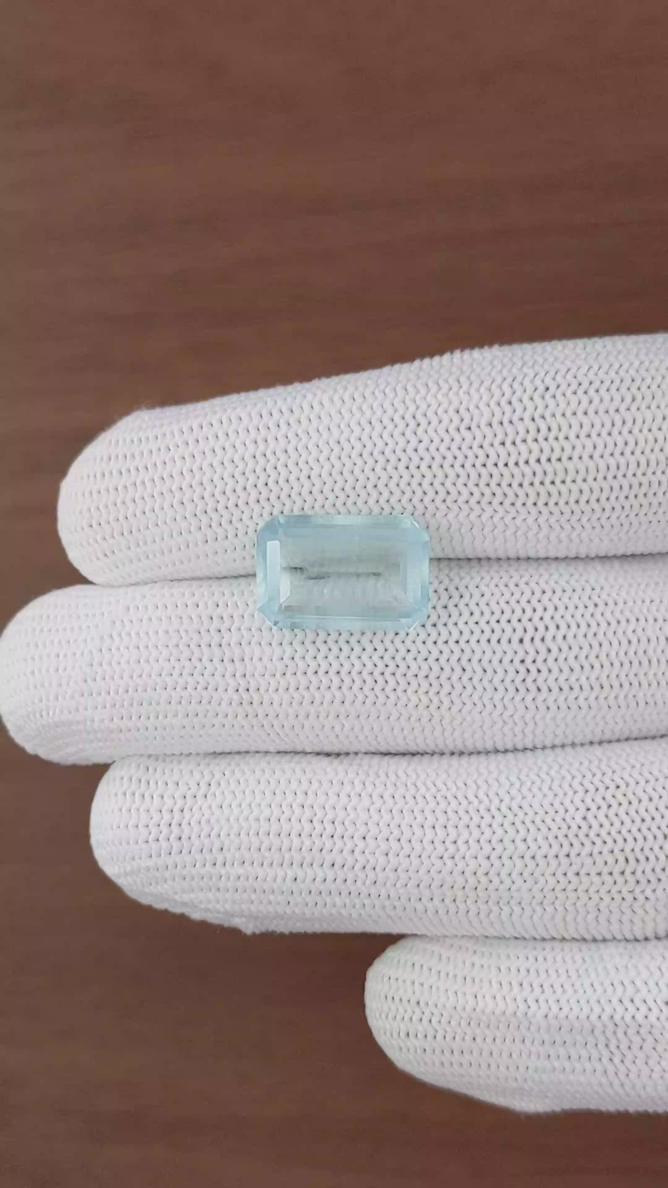 6.49 Ct. Blue Aquamarine from Madagascar Size Video
