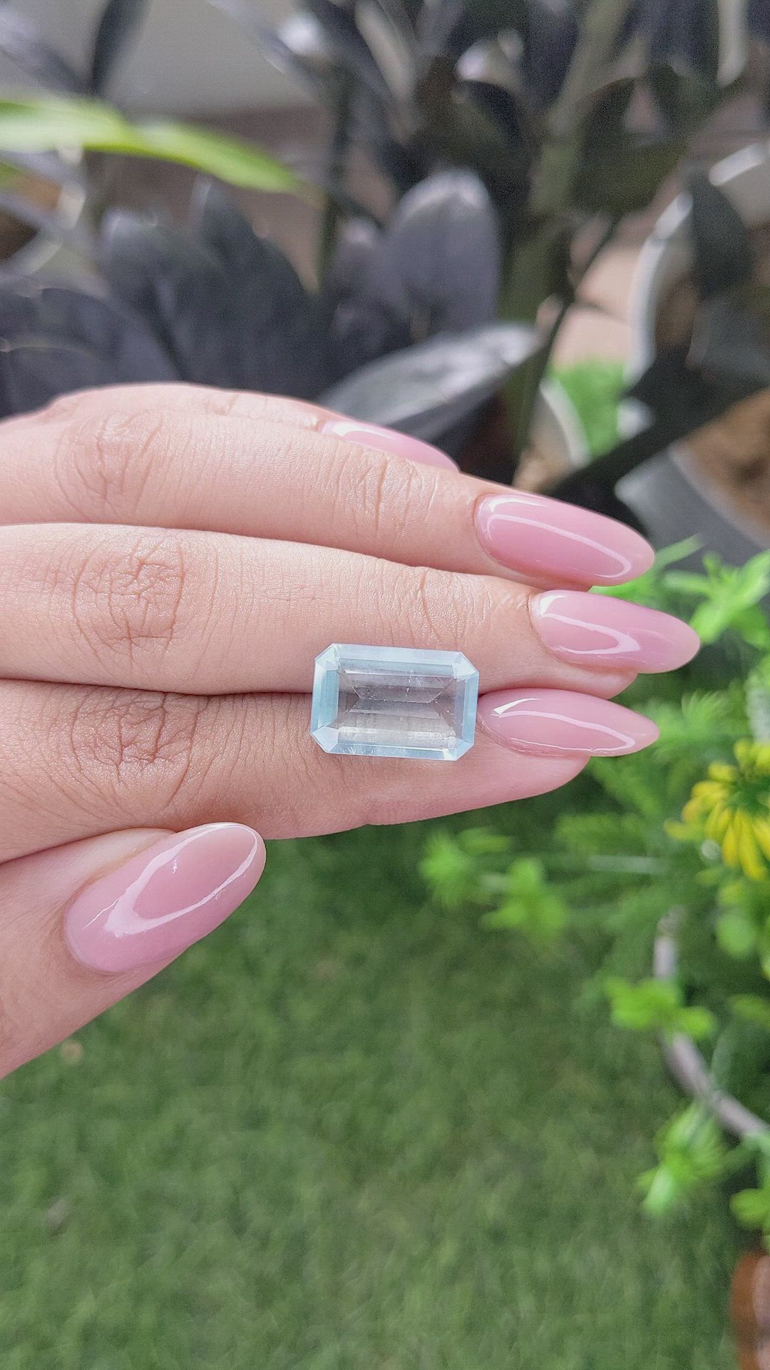 6.49 Ct. Blue Aquamarine from Madagascar Size Video
