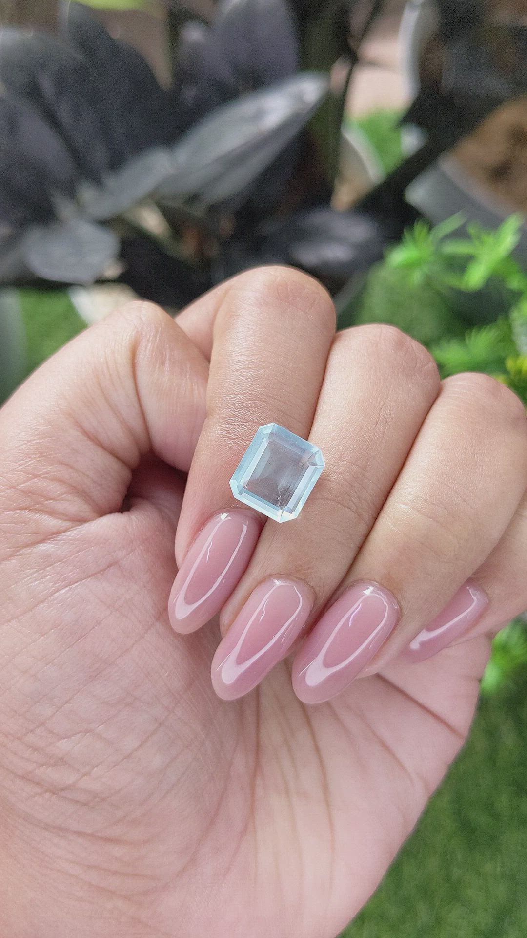 3.70 Ct. Blue Aquamarine from Madagascar Size Video
