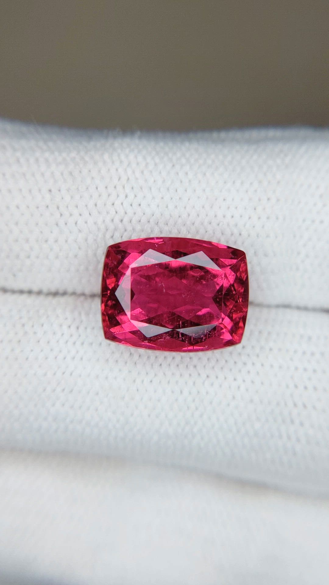 7.03 Ct. Reddish Pink Rubellite Tourmaline from Brazil Size Video