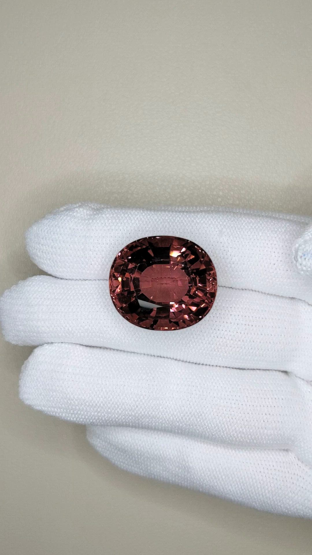 38.56 Ct. Purplish Red Rubellite Tourmaline from Brazil Size Video