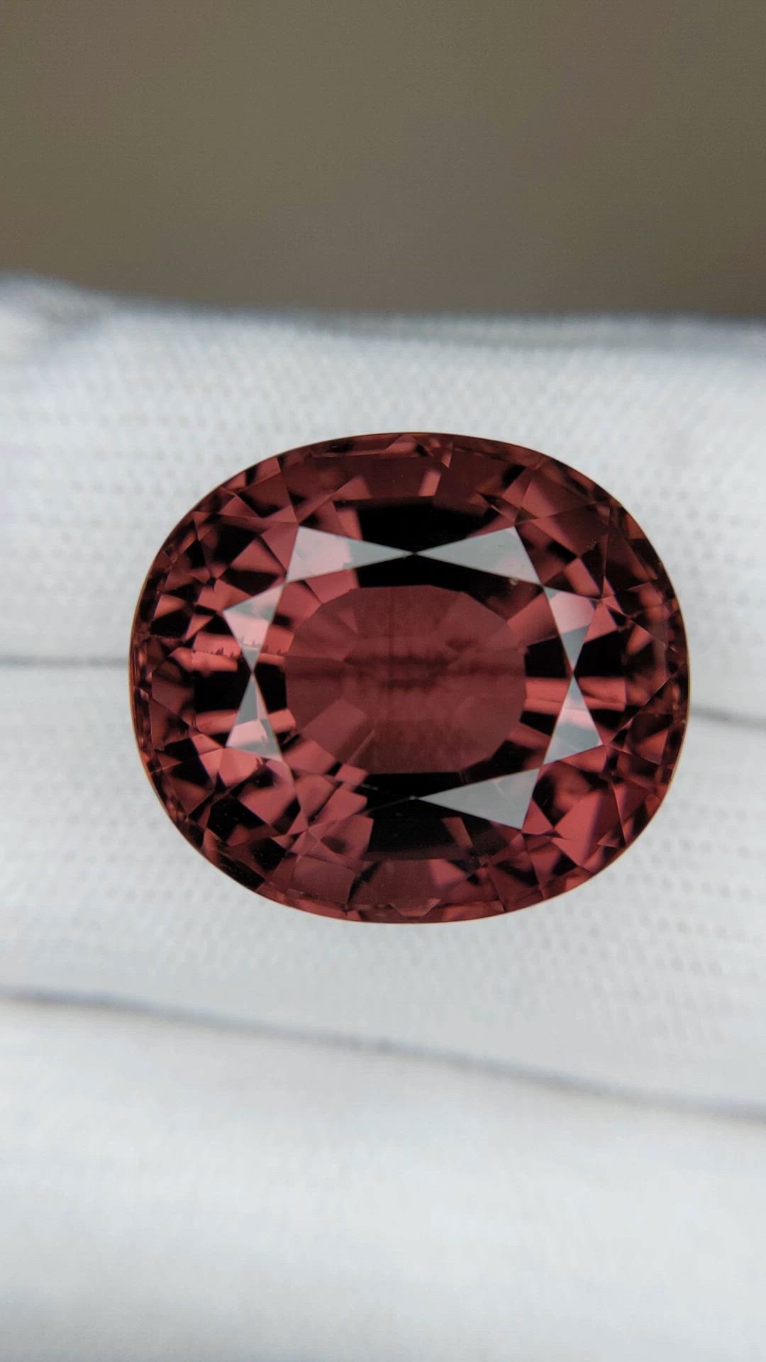 38.56 Ct. Purplish Red Rubellite Tourmaline from Brazil Size Video