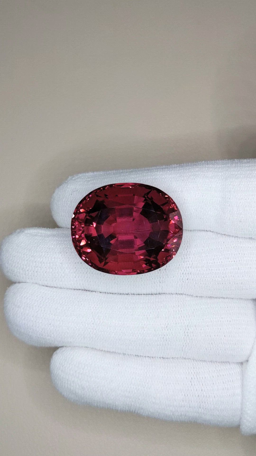 70.48 Ct. Purplish Red Rubellite Tourmaline from Brazil Size Video