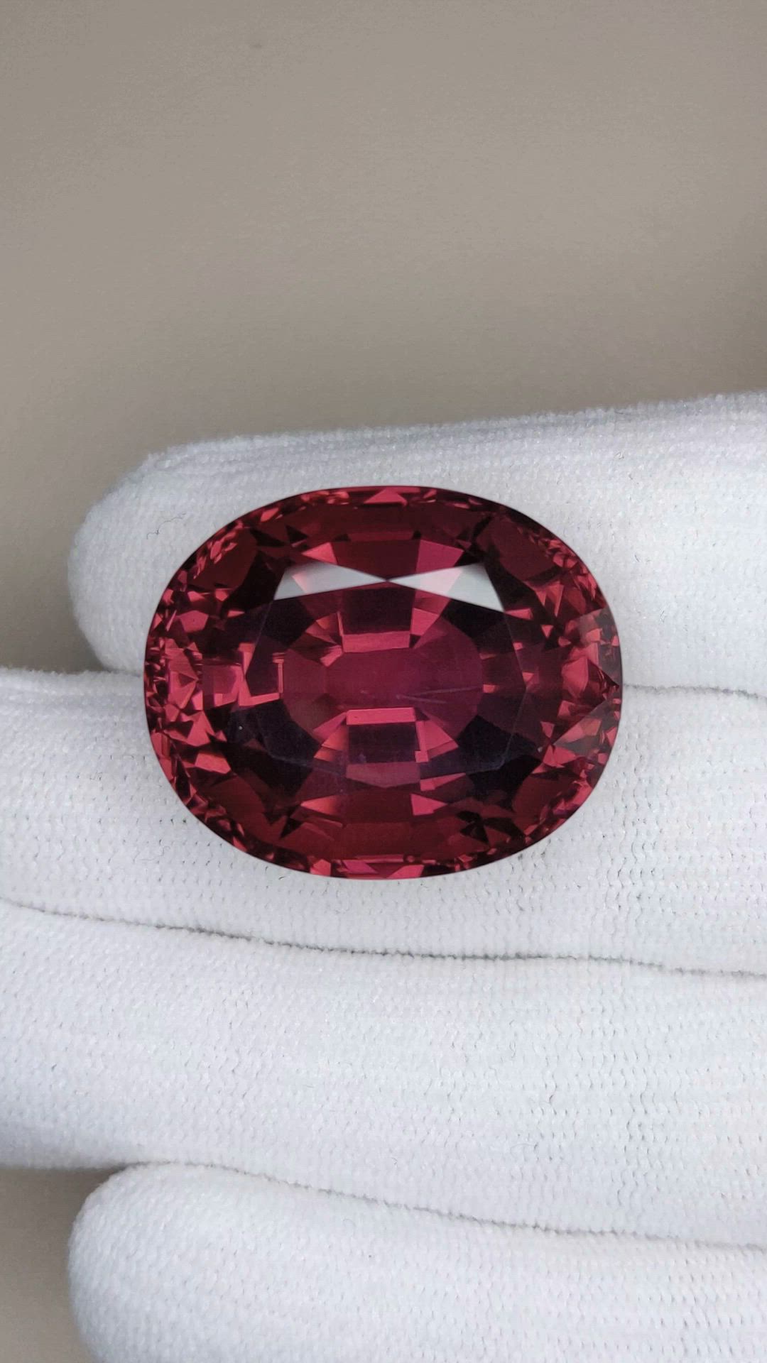 70.48 Ct. Purplish Red Rubellite Tourmaline from Brazil Size Video