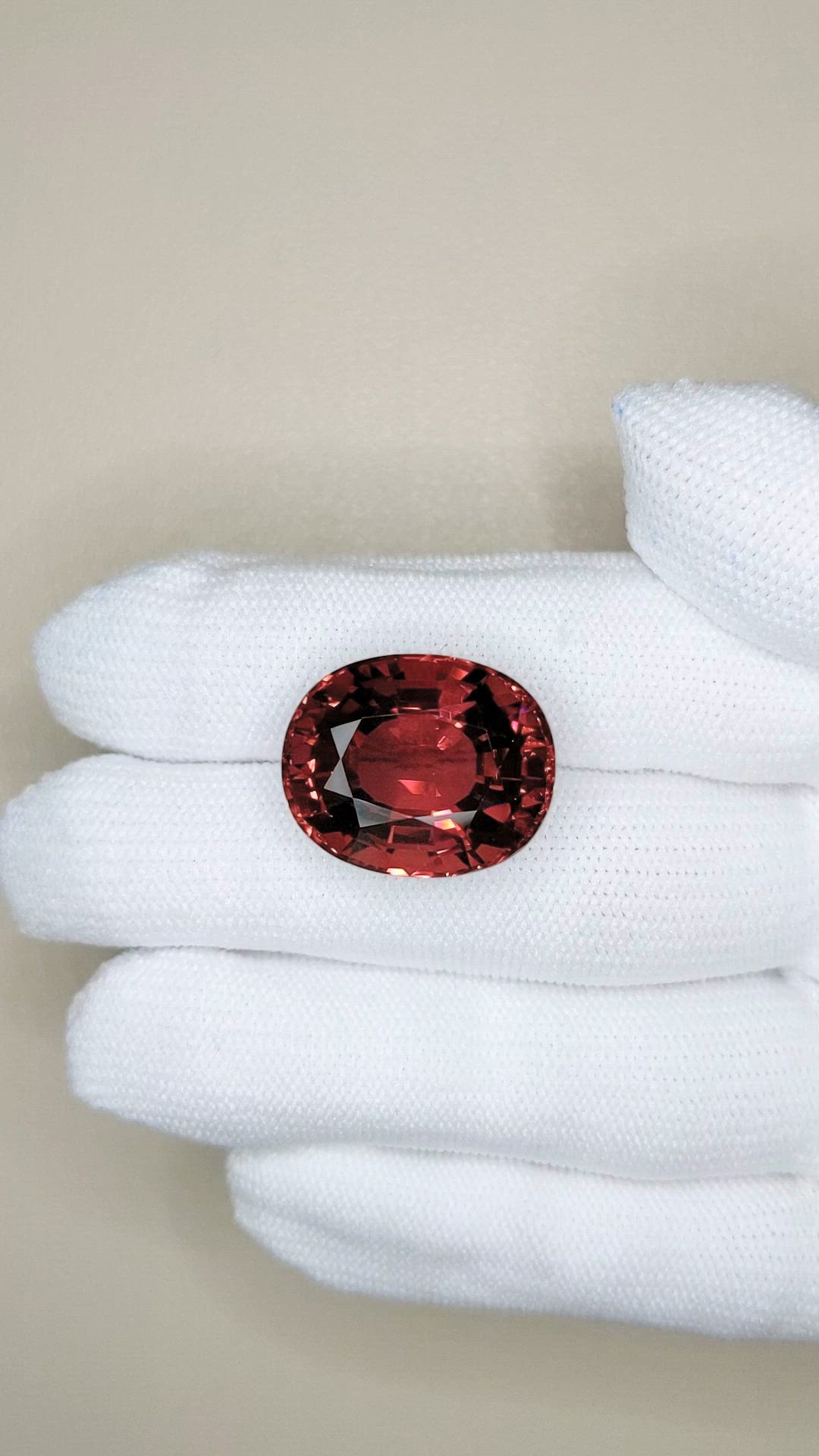 25.49 Ct. Pinkish Red Rubellite Tourmaline from Brazil Size Video