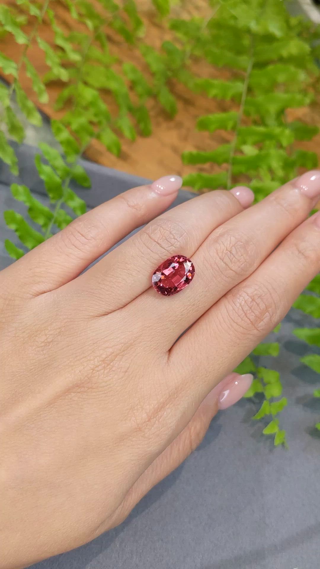 5.37 Ct. Reddish Pink Rubellite Tourmaline from Brazil Size Video