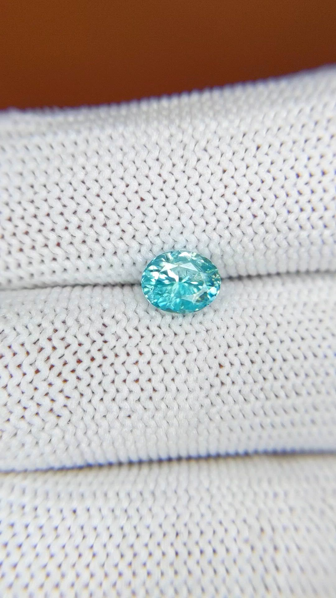1.24 Ct. Greenish Blue Zircon from Ceylon (Sri Lanka) Size Video