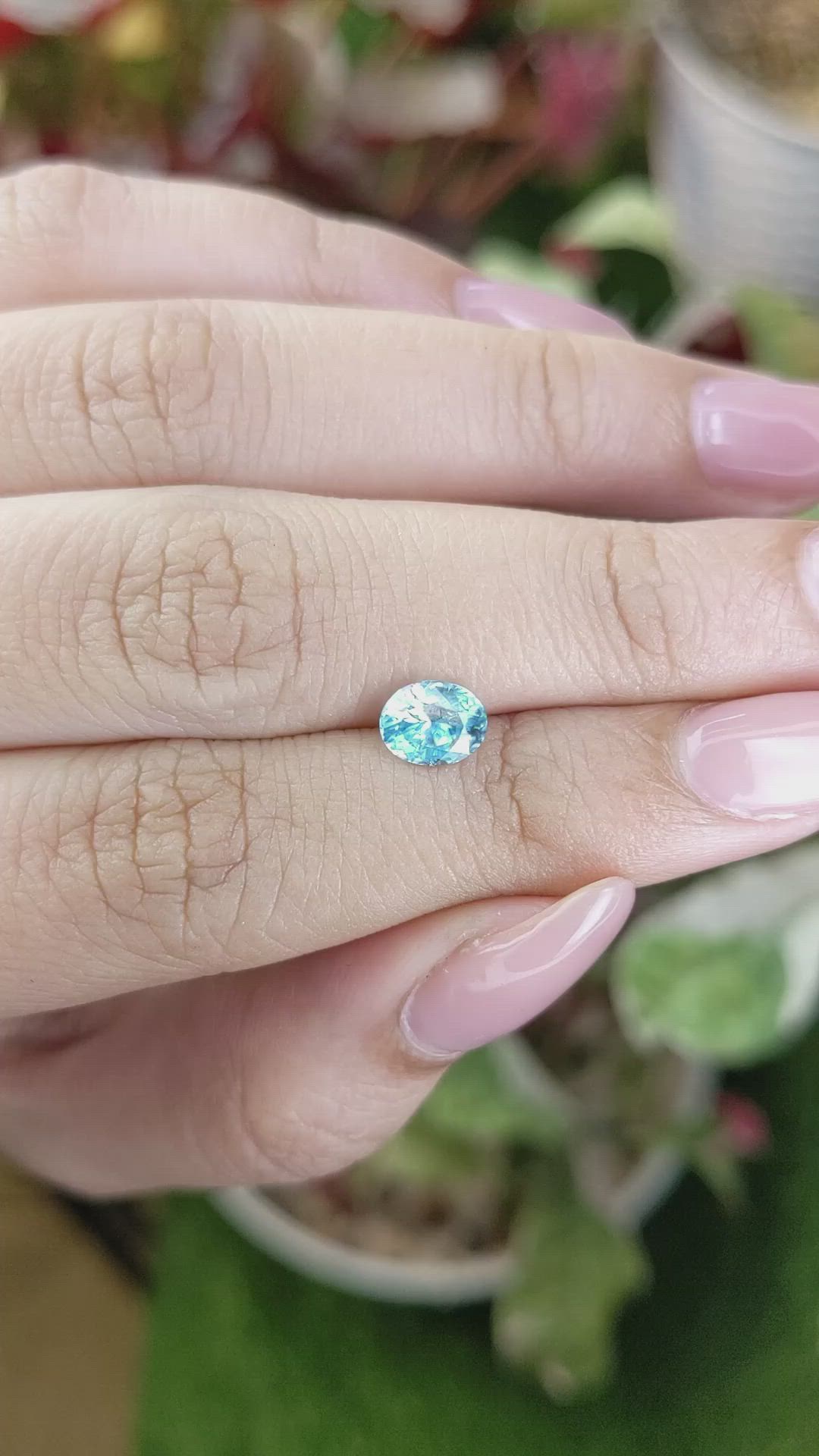 1.24 Ct. Greenish Blue Zircon from Ceylon (Sri Lanka) Size Video