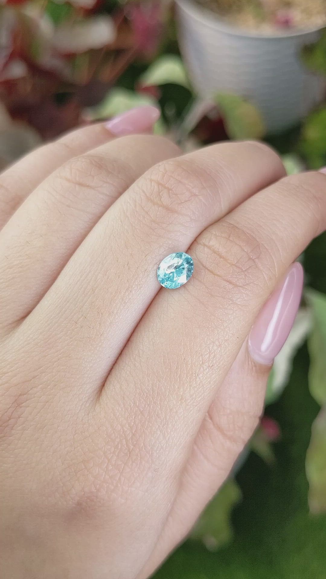 1.24 Ct. Greenish Blue Zircon from Ceylon (Sri Lanka) Size Video