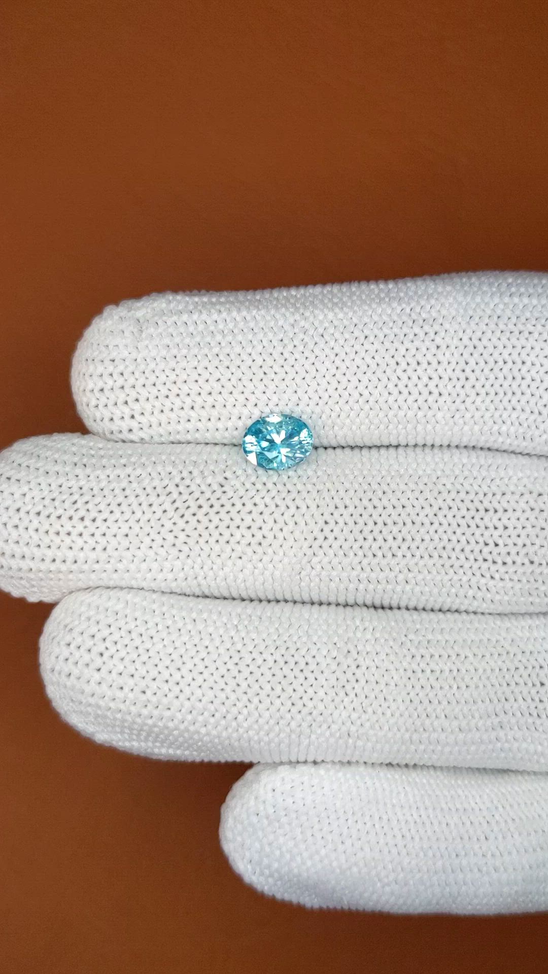 1.25 Ct. Greenish Blue Zircon from Ceylon (Sri Lanka) Size Video