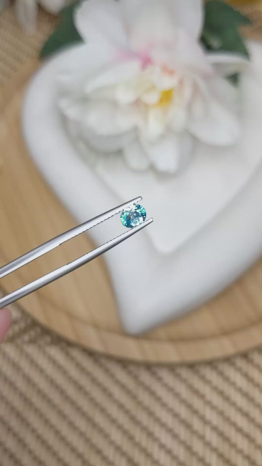 0.69 Ct. Greenish Blue Zircon from Ceylon (Sri Lanka) Size Video